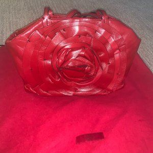 NWT VALENTINO Red Petal Rosette Logo Tote